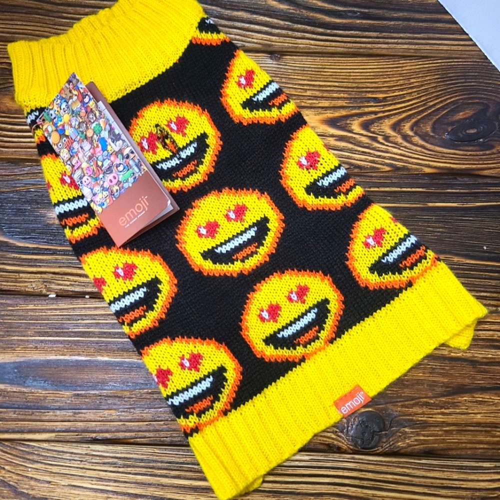 Smiley Emoji Small Dog Sweater New with Tags Size XS